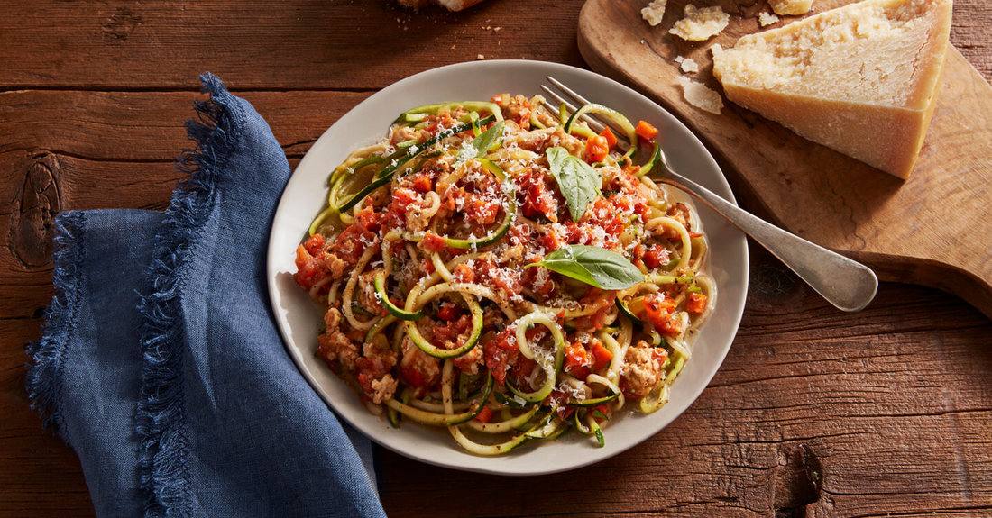Vine-Ripened Tomato Turkey Bolognese with Zucchini Noodles | Brummel Brown